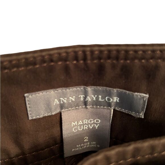 Ann Taylor Brown Margo Curvy Straight Leg Capri Pants Size 2 10 0337 - Picture 7 of 8